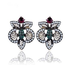 Butterfly Flower Stud Earrings